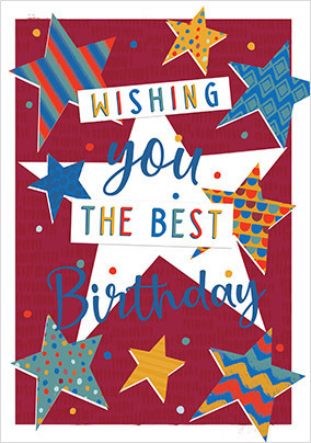 Wishing you the Best Birthday Starry Card