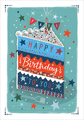 Happy Birthday to You Cake Slice Card