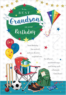 Sporty Grandson Birthday Card