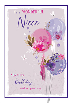 Wonderful Niece Happy Birthday Card