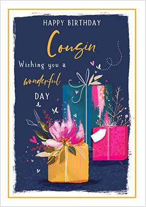 Wonderful Day Cousin Happy Birthday Card