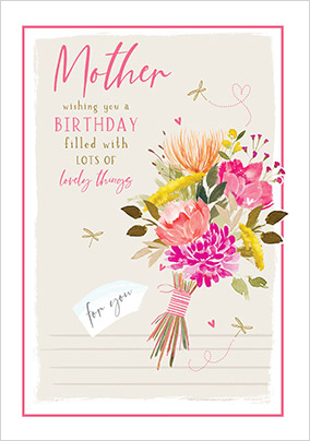 For You Mother Happy Birthday Card