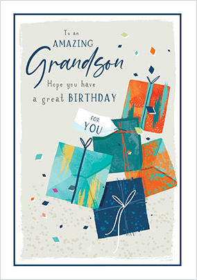 Amazing Grandson Happy Birthday Card