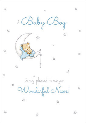 Wonderful News New Baby Boy Card