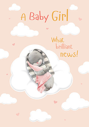 Hun Bun New Baby Girl Card