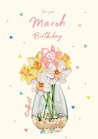 Tap to view Daffodils March Birthday Card