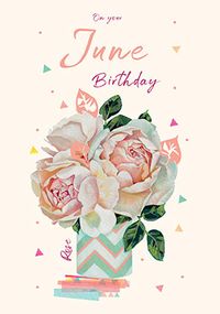 Roses June Birthday Card