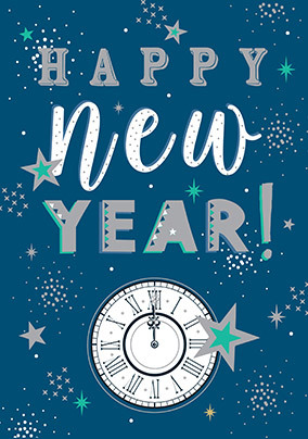 Clock New Year Card