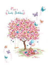 Picnic under Tree Birthday Card