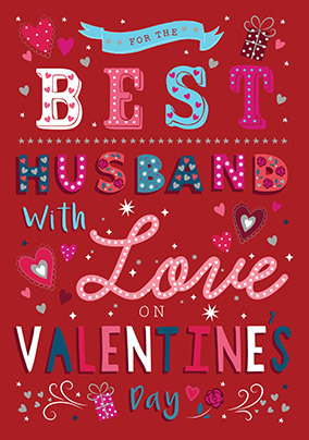 Contemporary Husband Valentine Card