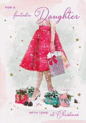 Daughter Shopping Christmas Card