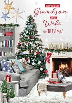 Grandson & Wife Traditional Christmas Card