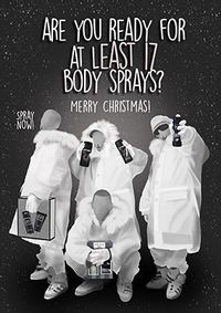 17 Body Sprays Christmas Card