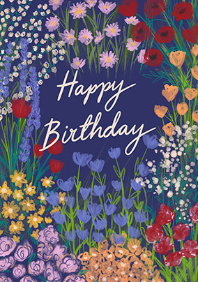Wild Flowers Birthday Card