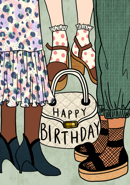 Happy Birthday Trendy Shoes Card