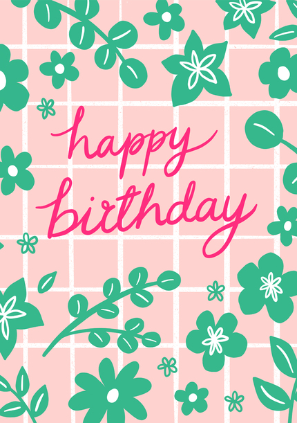 Green Leaves Birthday Card