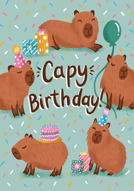 Capy Birthday Children's Birthday Card