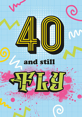 40 and Fly Birthday Card
