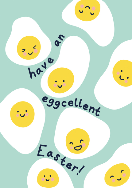 Egg-cellent faces Easter Card