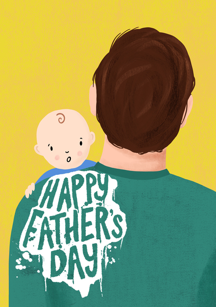 Baby Sick Green Top 1st Father's Day Card