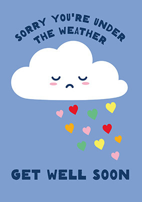 Under the Weather Cute Get Well Card