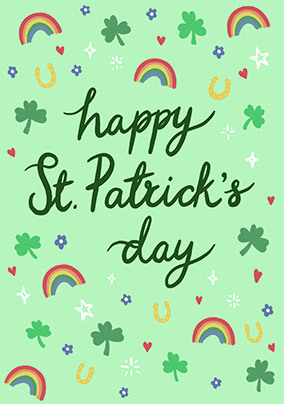 St Patricks Day Rainbows Card