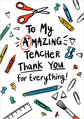 Amazing Teacher Than You Card
