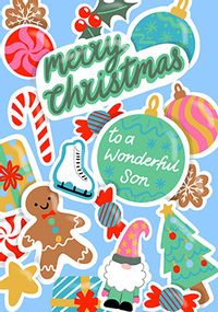 Wonderful Son Christmas Icons Card