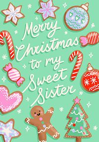Wonderful Sister Christmas Icons Card