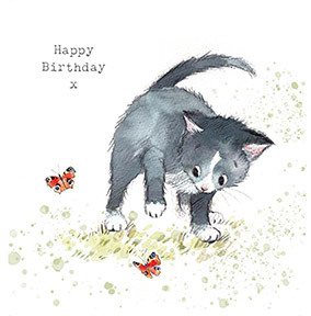 Birthday Black Cat Card