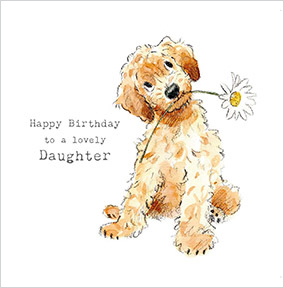 Dog and Daisy Daughter Birthday Card