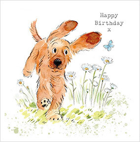 Playful Pup Cute Birthday Card