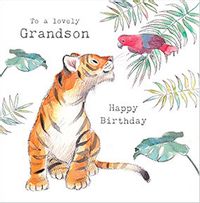Grandson Tiger Birthday Card