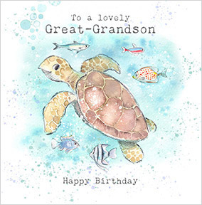 Great-Grandson Turtle Birthday Card