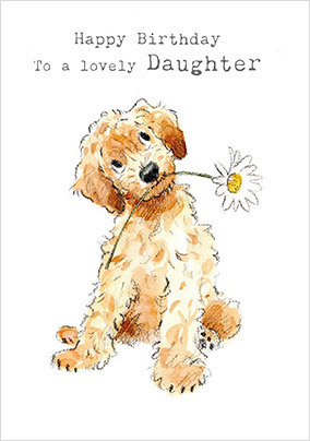 Daughter Puppy Birthday Card