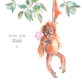 Love You Mum Baby Orangutan Mother's Day Card
