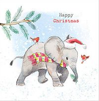 Elephant Happy Christmas Card