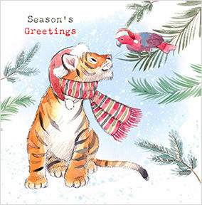 Tiger Season's Greetings Christmas Card