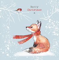Fox Merry Christmas Card