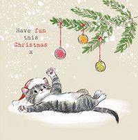 Tap to view Cat Have fun this Christmas Card