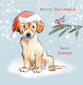 Best Wishes Dog Christmas Card