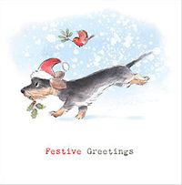 Dog Festive Greetings Christmas Card