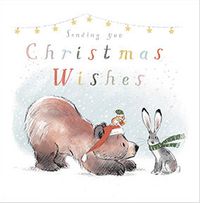 Bear and Bunny Christmas Wishes Card