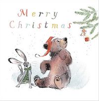 Bear and Bunny Merry Christmas Card