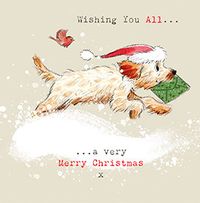 Wishing you all a Merry Christmas Cute Dog Card
