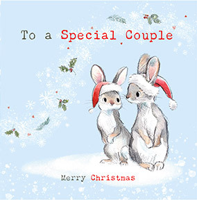 Special Couple Bunnies Christmas Card