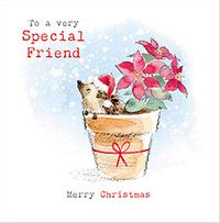 Special Friend Hedgehog Christmas Card