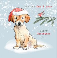 One I Love Dog Christmas Card