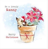 Tap to view Lovely Nanny Hedgehog Christmas Card