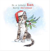 Lovely Nan Cat Christmas Card